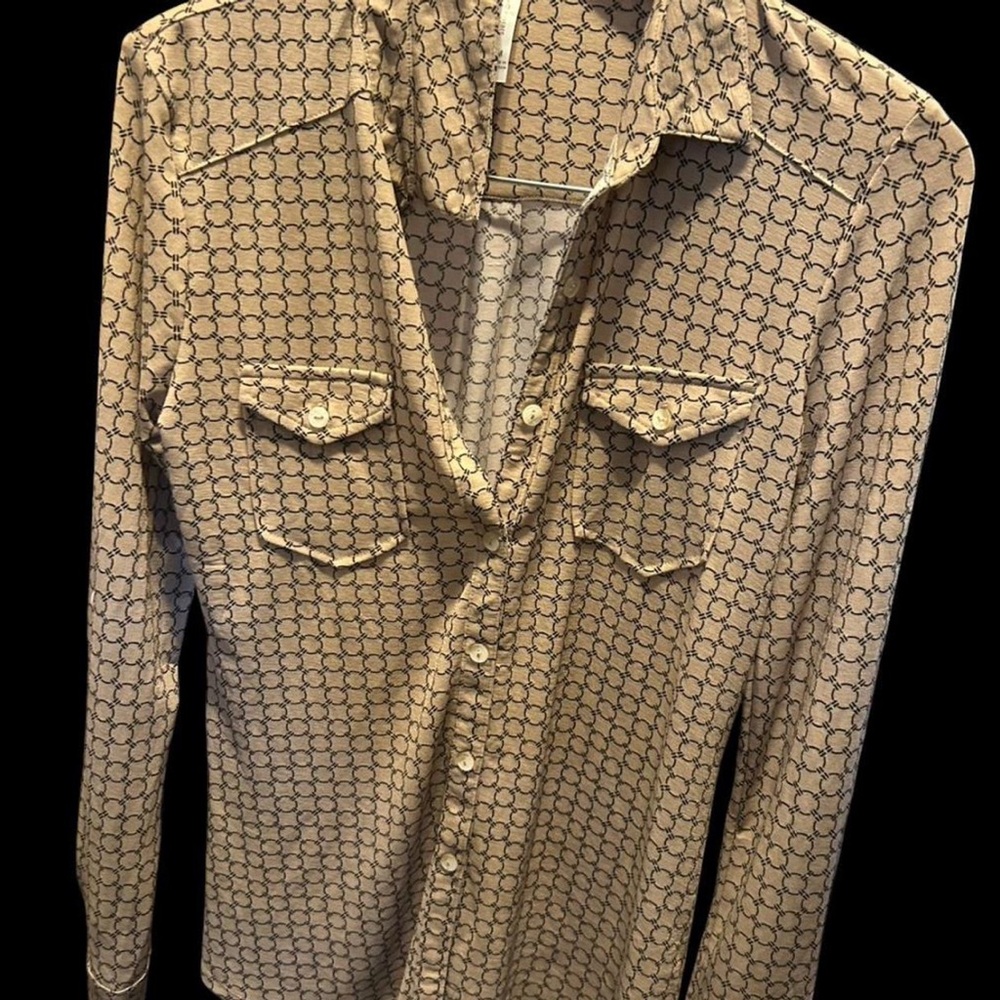 Geometric Patterned Button-Up Shirt